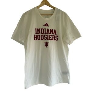 Adidas Indiana Hoosiers Mens Medium White Graphic‎ T-Shirt II5377-250 NEW